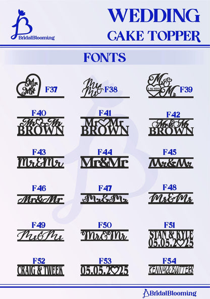 wedding cake topper font and numbers