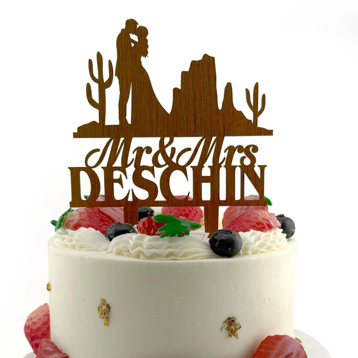 a wedding cake topper with the words we can create a custom cake topper