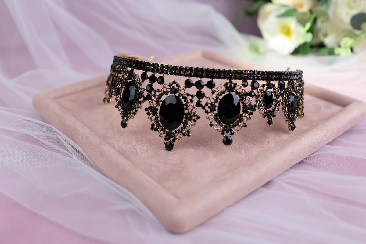 a close up of a tiara on a tray