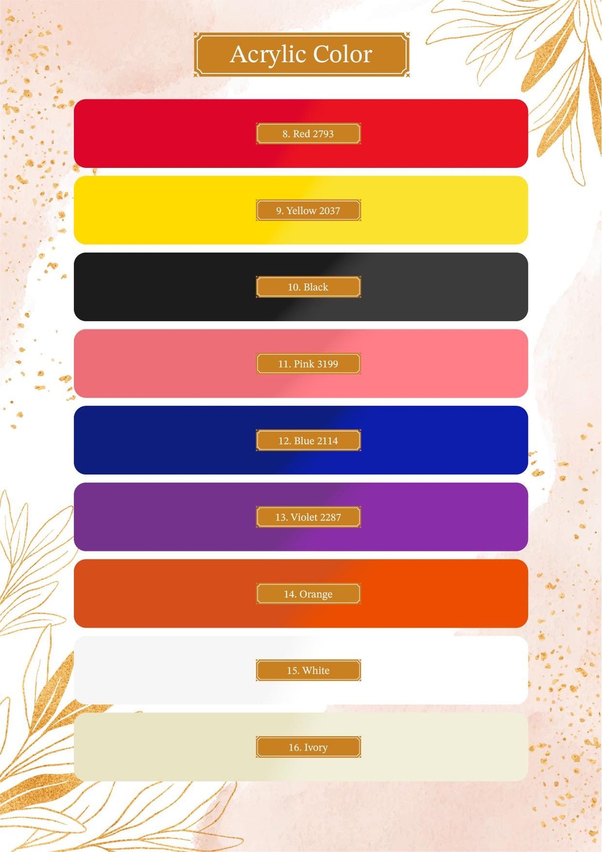 a poster with a bunch of colors on it