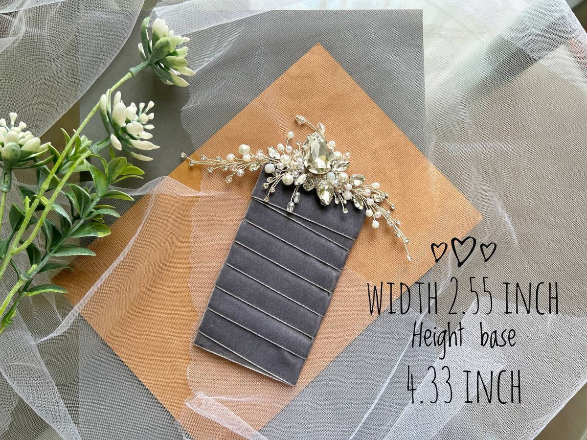 Crystal Pearl Grooms Boutonniere: Handmade Wedding Accessories