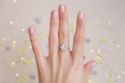 Oval Moonstone Sterling Silver Ring: Boho Engagement Jewelry