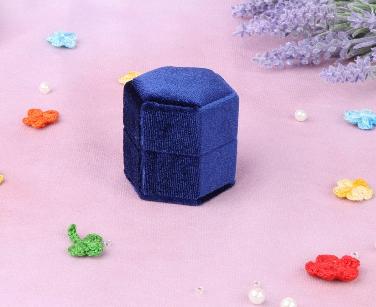 Velvet Hexagon Ring Box: Engagement Proposal