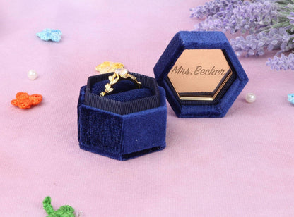 Velvet Hexagon Ring Box: Engagement Proposal