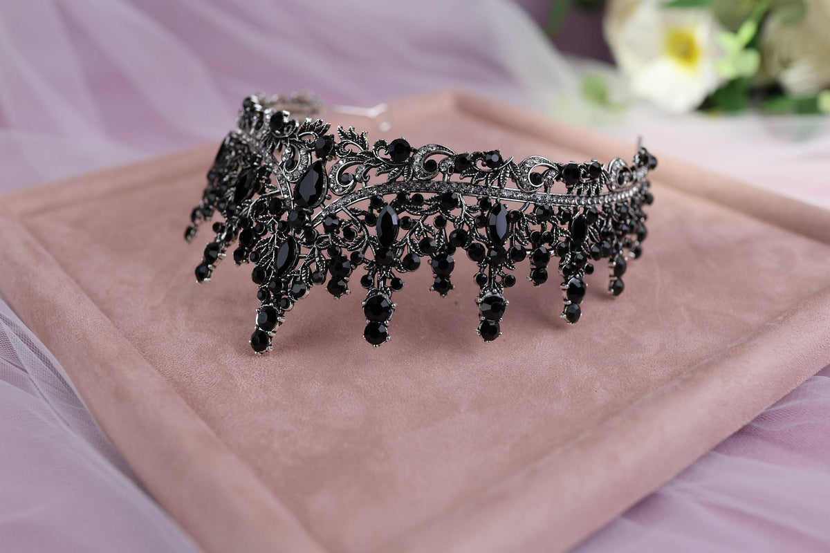 a close up of a tiara on a tray