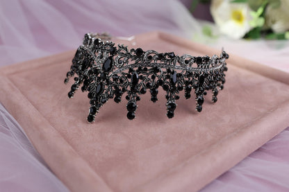 a close up of a tiara on a tray