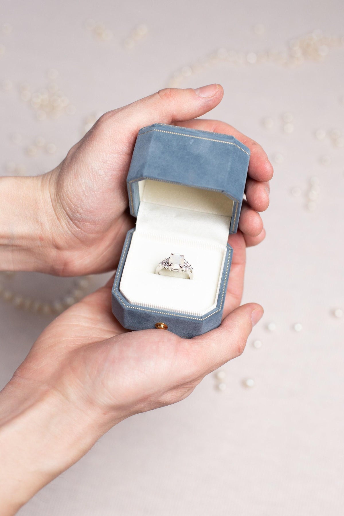 Velvet Ring Box: Monogrammed Wedding Ring Bearer
