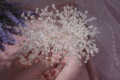 Crystal Bridal Comb, Silver Wedding Hair Piece, 6 Inch