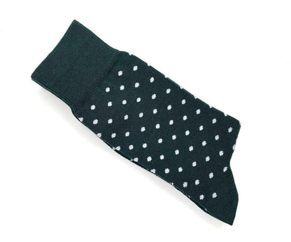 Emerald Polka Dot Socks: Party Green Cotton Blend (Size 7-12)