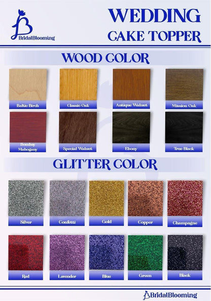 the wedding cake topper color chart