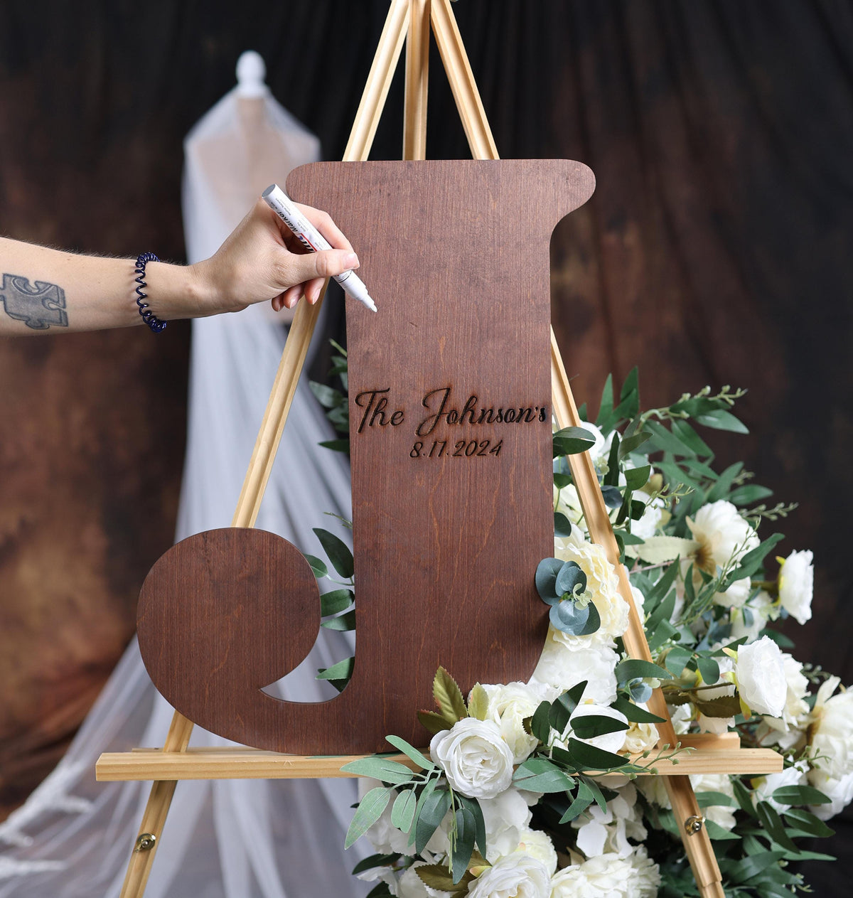 Personalized Wooden Letter Wedding Guest Book Alternative