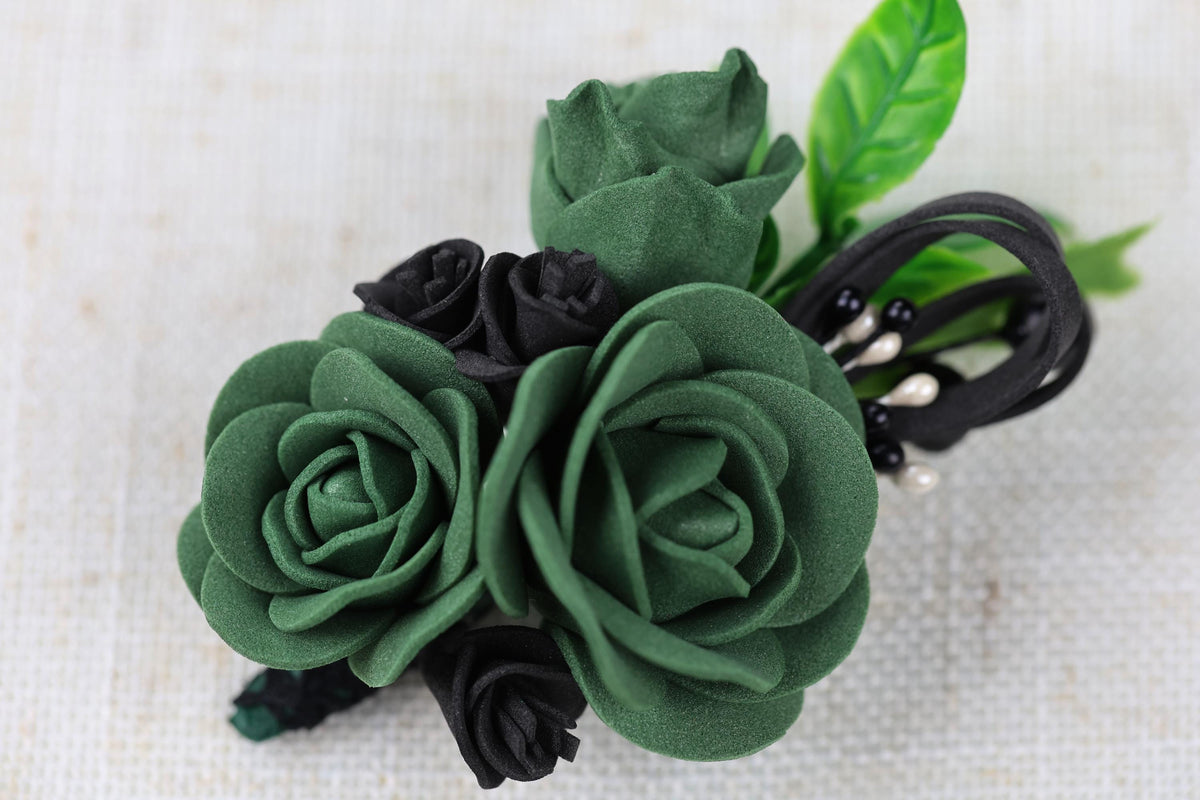 a close up of a bouquet of flowers on a table