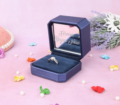 Leather Proposal Ring Box: Dainty Engagement, Wedding Keepsake