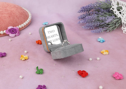 Velvet Proposal Ring Box: Dainty Engagement, Wedding Keepsake