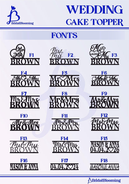 wedding cake topper font and numbers