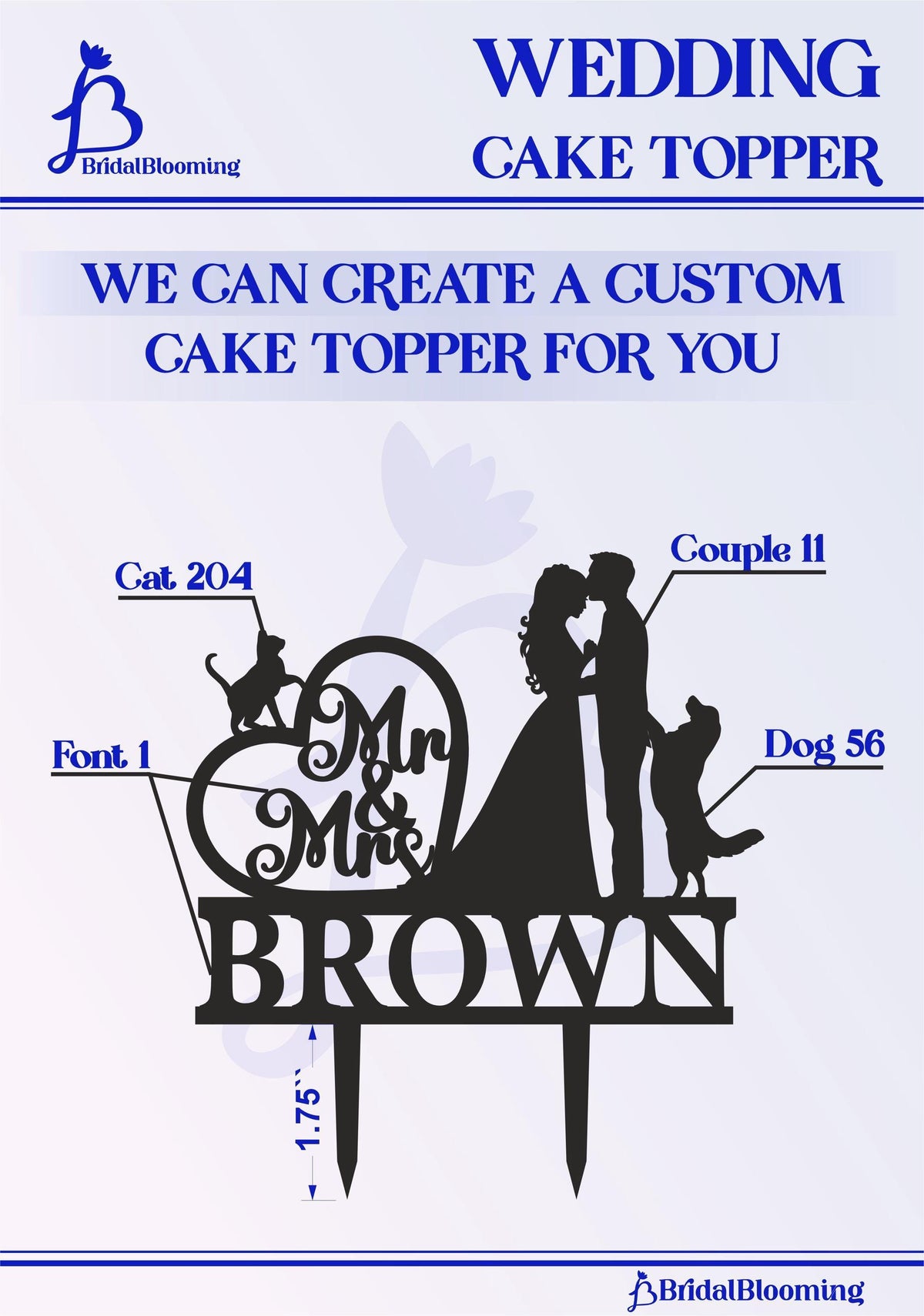 a wedding cake topper with the words we can create a custom cake topper