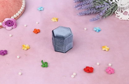 Velvet Hexagon Ring Box: Engagement Proposal