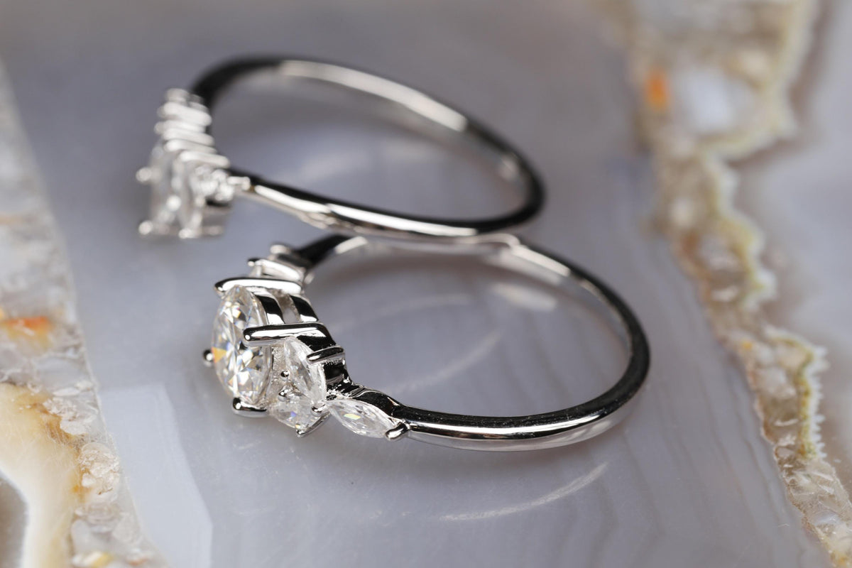 a couple of rings sitting on top of a table