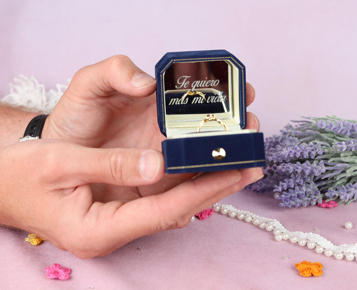 Velvet Ring Box: Monogrammed Wedding Ring Bearer