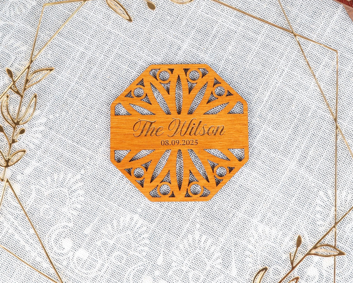 a wooden plaque with a name on it