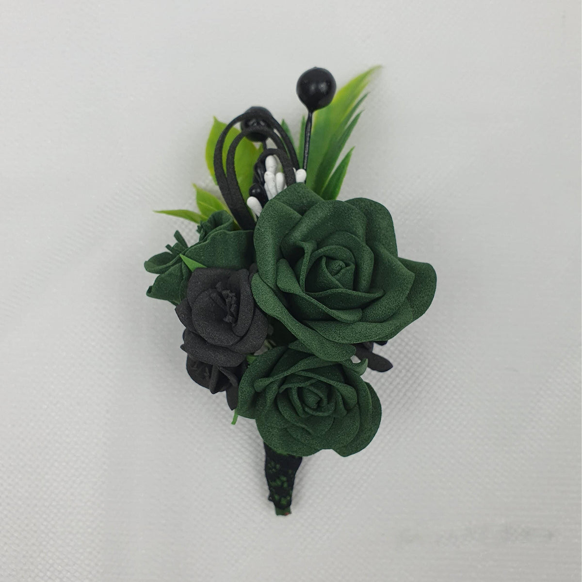 Emerald Green Rose Boutonniere: Boho Wedding Accessory