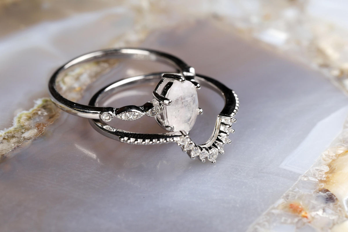 a couple of rings sitting on top of a table