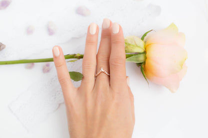 Oval Alexandrite Engagement Ring Set: Rose Gold Sterling Silver Bridal Jewelry