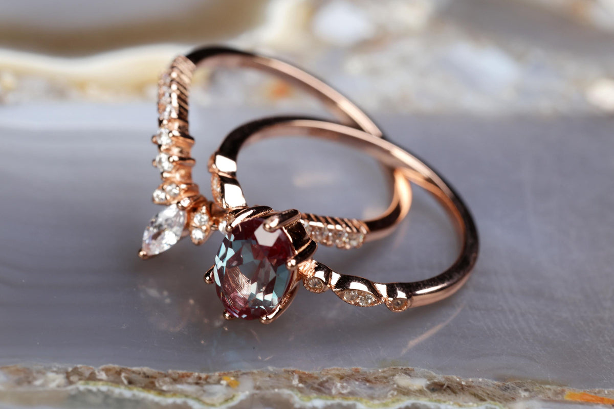 a couple of rings sitting on top of a table