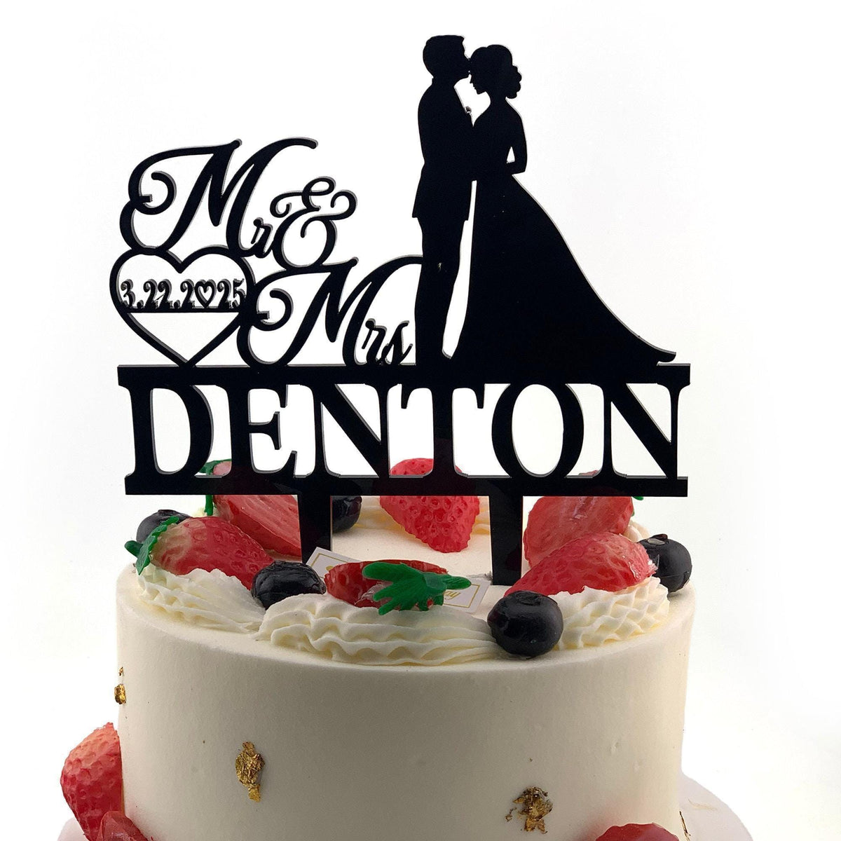 a wedding cake topper with the words we can create a custom cake topper