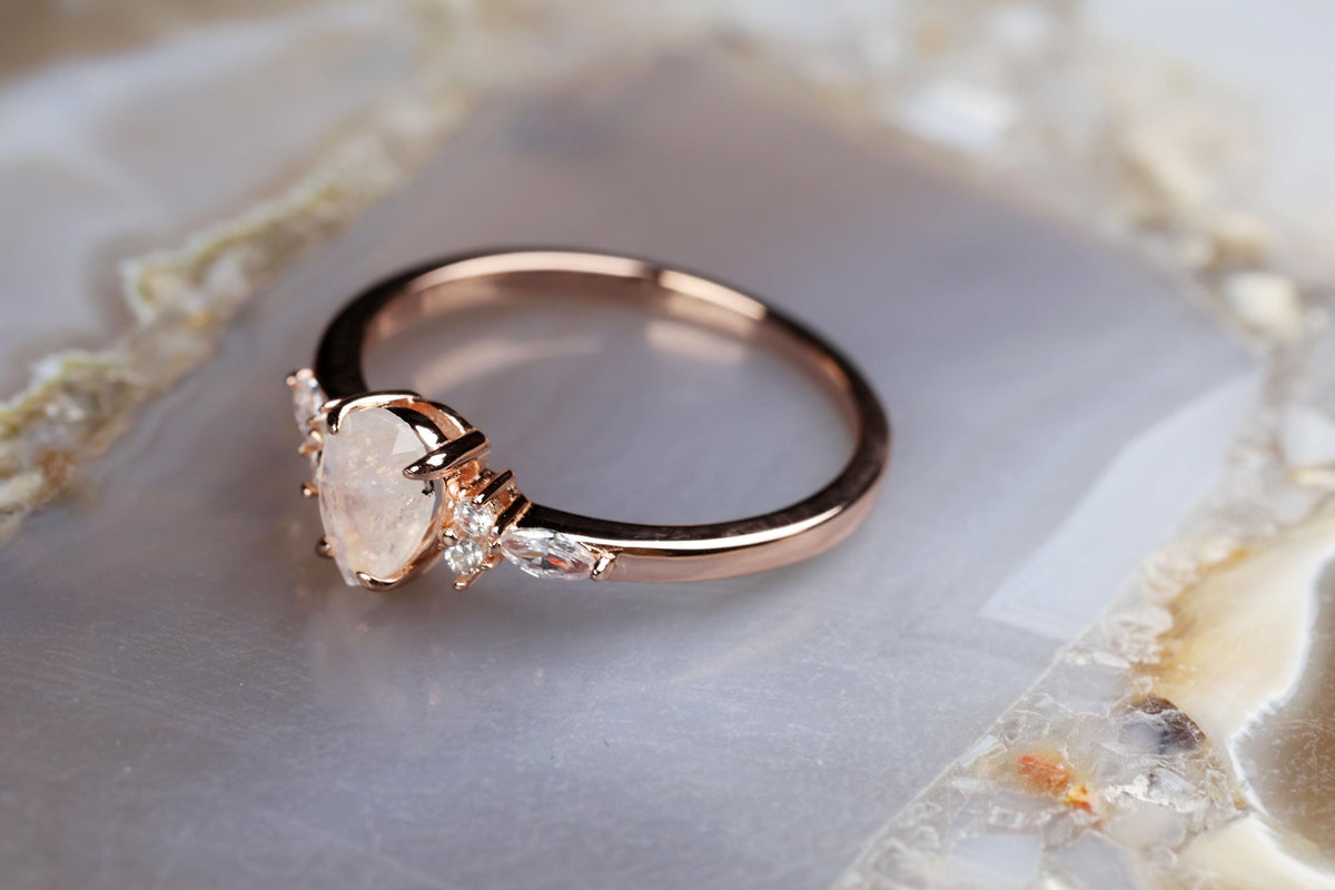 a close up of a ring on a table