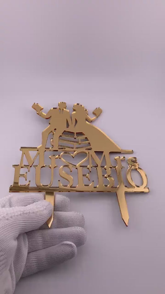 Book Lover Wedding Cake Topper: Bookish Mr & Mrs, Personalized