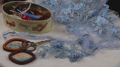 White Tulle Wedding Garter Set, Floral Lace Bridal Lingerie