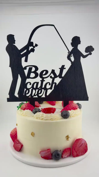 Funny Groom Pulling Bride Wedding Cake Topper: Humorous Cake Decoration