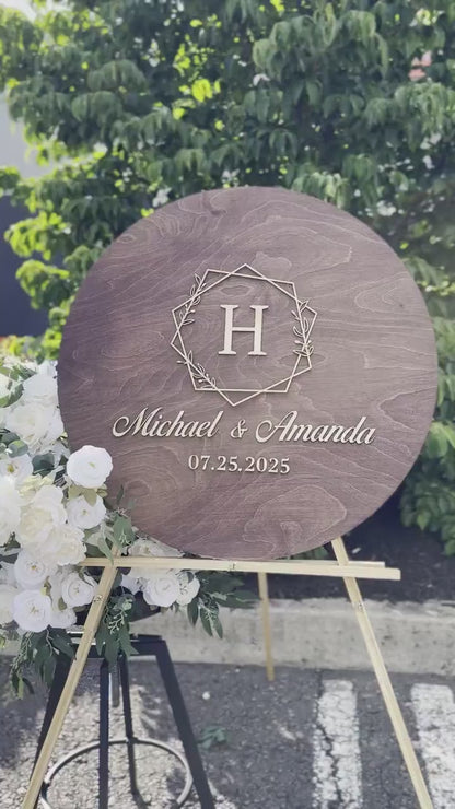 Rustic Wood Wedding Guest Book Alternative: Personalized Names Sign