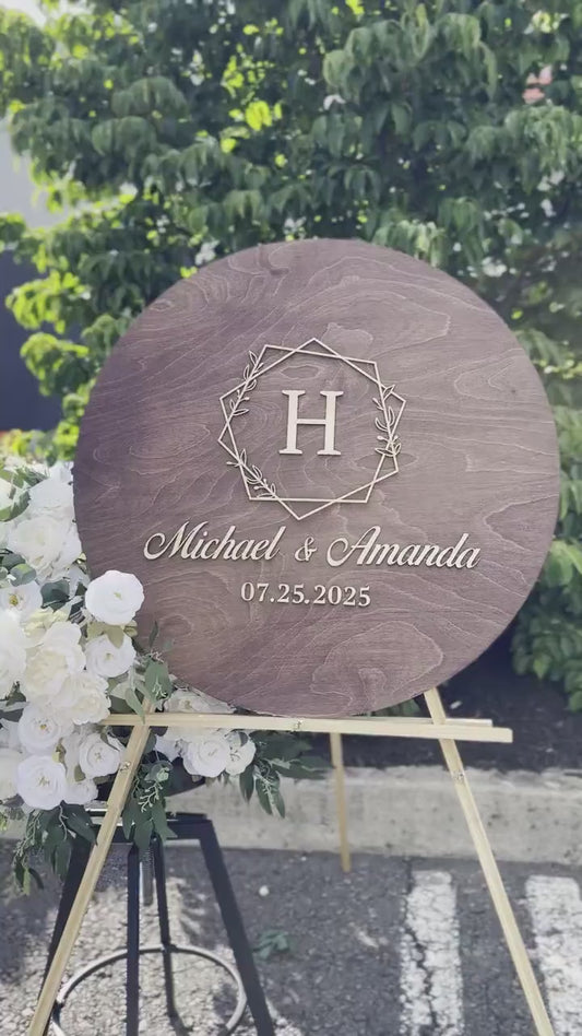 Rustic Wood Wedding Guest Book Alternative: Personalized Names Sign