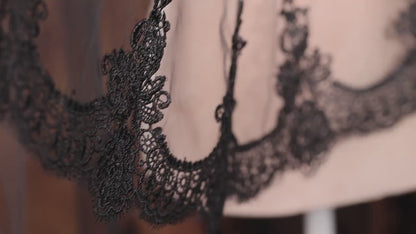 Black Lace Wedding Veil: 63 Inch Gothic Bridal Veil
