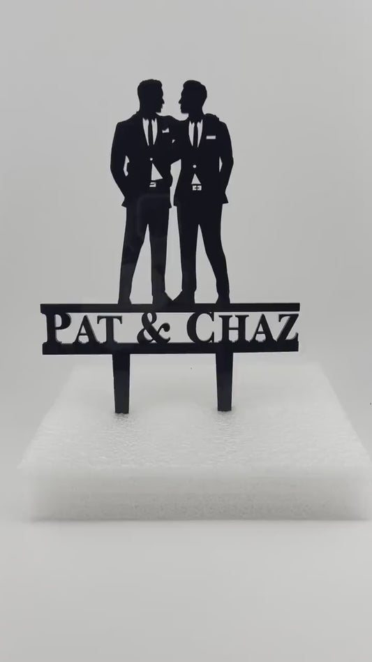 Mr Gay Wedding Cake Topper, Acrylic Decor