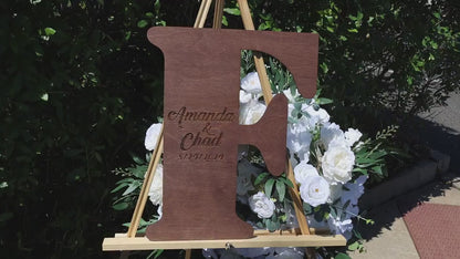 Rustic Wood Letter Wedding Guest Book Alternative: Personalized Decor