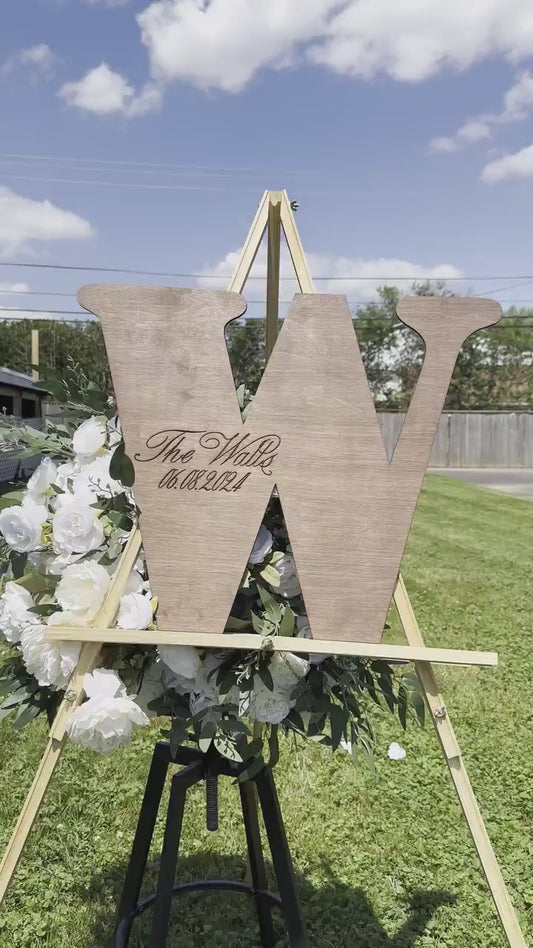 Custom Wood Wedding Guest Book Alternative: Personalized Letter Sign