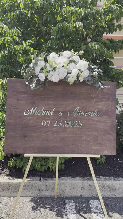 3D Wooden Wedding Guest Book Alternative: Rustic Wood Guestbook Sign