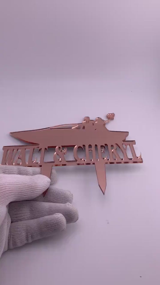 Speed Boat Wedding Cake Topper: Nautical Marine Decorations