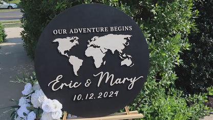 3D Wood World Map Wedding Guest Book Alternative: Adventure Guestbook Sign